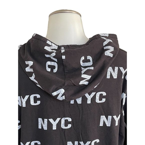 On Fire White & Black NYC‎ Logo Long Sleeve Hooded Shirt Women's Size 3x - Picture 8 of 11